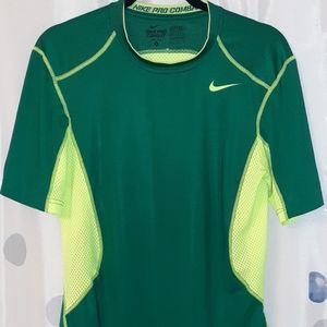 Nike Pro Combat Fitted Dri - Fit Short Sleeve Athletic Mesh Shirt Size S